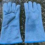 Protective split leather work gloves
