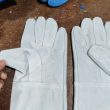 Leather hand gloves for industrial use
