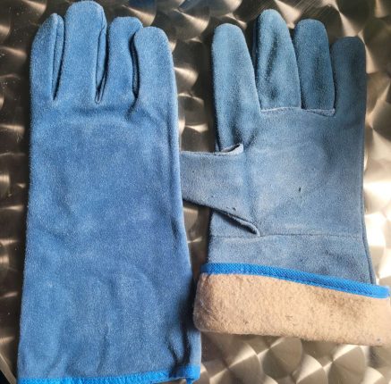 Split leather work gloves with cotton back lining gloves bd